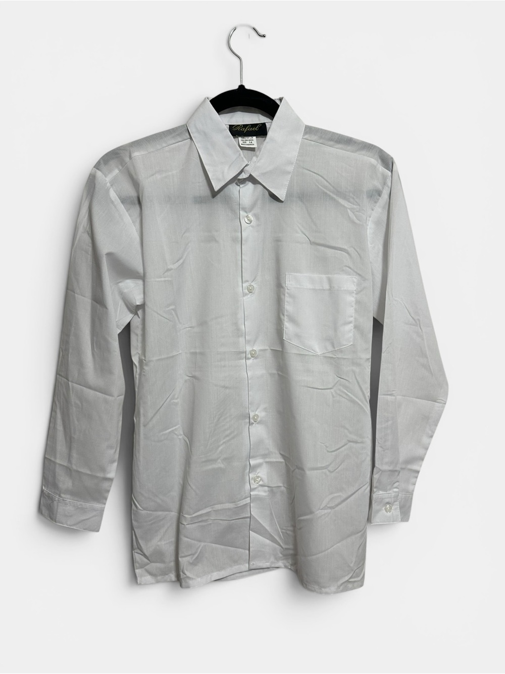 RAFAEL White Button-Front Long-Sleeve Shirt